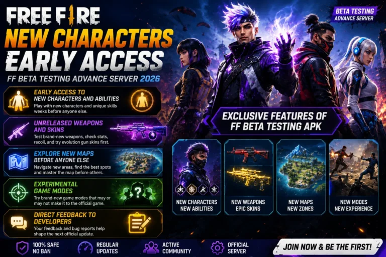 Free Fire new characters early access FF Beta Testing Advance Server 2026 Free Fire new characters early access FF Beta Testing Advance Server 2026